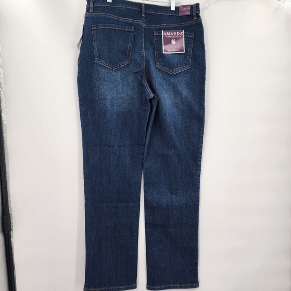 GLORIA VANDERBILT Amanda High Rise Mom Dark Wash Blue Jeans 16 Long NWT - Picture 7 of 11
